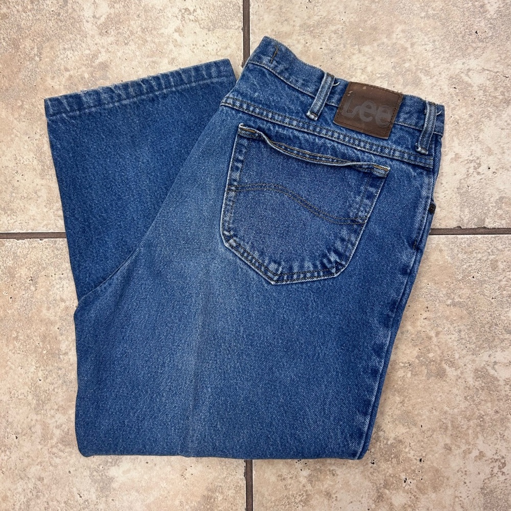 Lee Men’s 42X30 Dark Blue Straight-Leg Denim Jeans